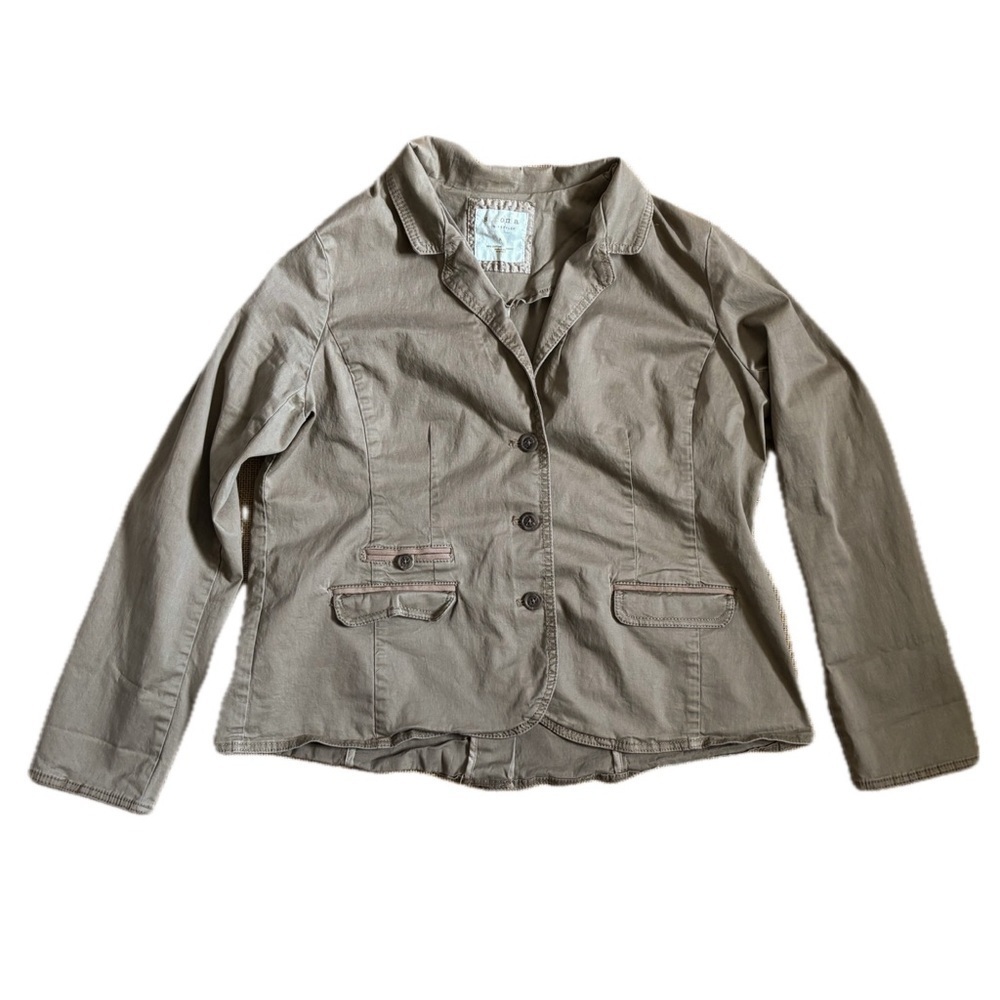 Sonoma Light Brown Khaki Blazer Jacket Size XL Preppy Farm Goblin Cottage Core